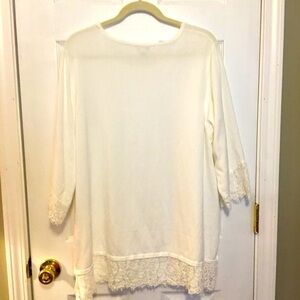 EST 1946 tunic top sz 18-20W. Lacy, stretchy, soft, feminine, minimalistic, warm